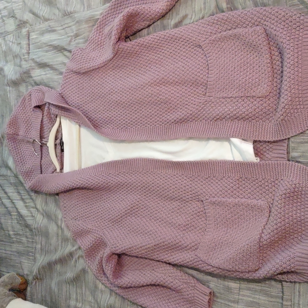 Women's Beecarchil Purple Hooded Cardigan Size Medium
